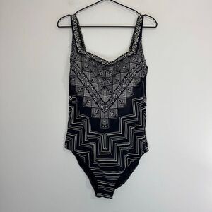 Gottex Printed Square Neck One Piece Bathing Suit 16